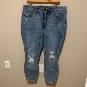 Judy Blue Distressed Medium Blue Skinny Jeans